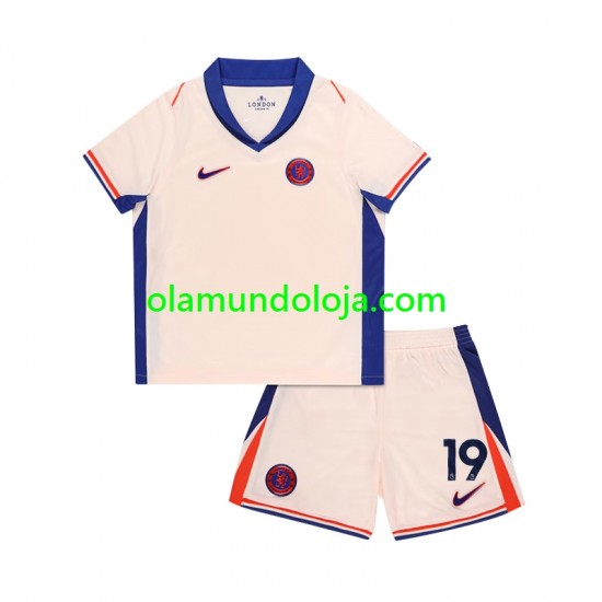 Camisola Chelsea Jadon Sancho 19 Criança Equipamento Segundo 2024-2025 Manga Curta